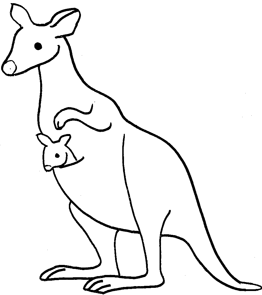 Kangaroo Clipart Black And White