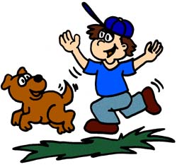 Boy And Pet Clipart