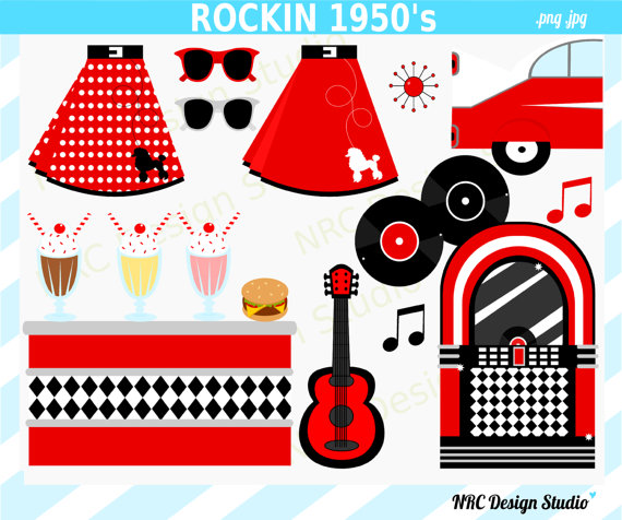 1950s Party Clipart 