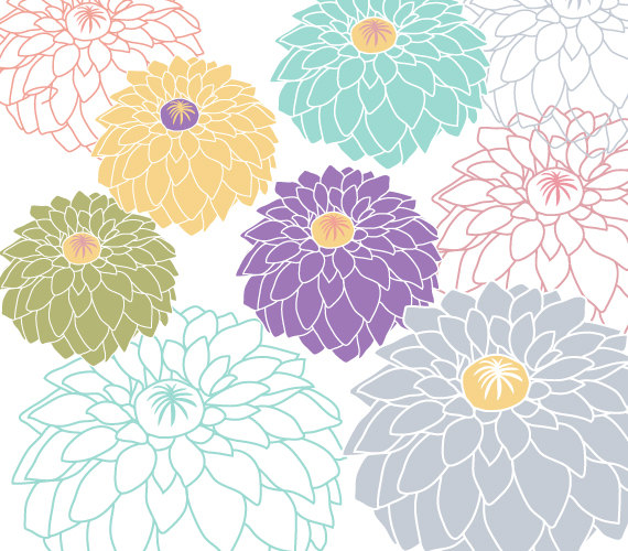 clip art dahlia flowers - photo #32