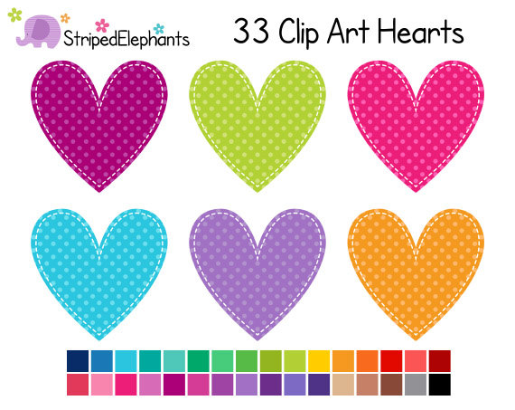 Polka Dot Heart Clipart