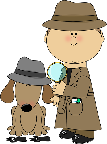 Detective With Magnifying Glass Clipart