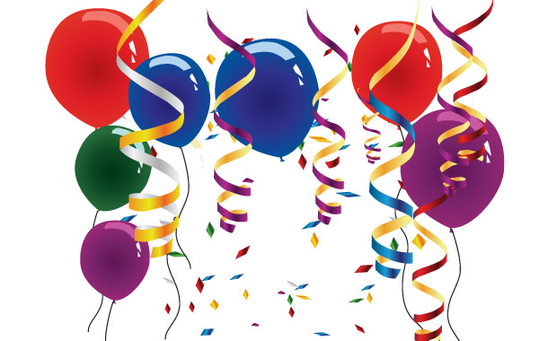Streamers And Balloons Clipart