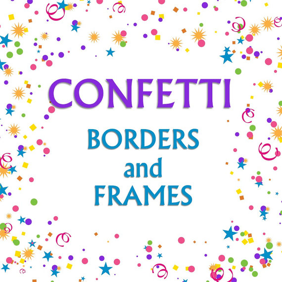 Confetti Borders Clip Art Graphic Frame Clipart by CarmenClipArt