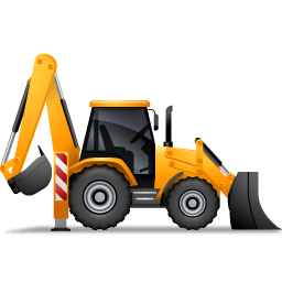 backhoe clipart black and white