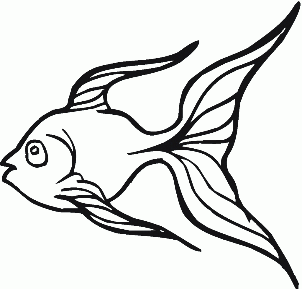 black and white goldfish clip art