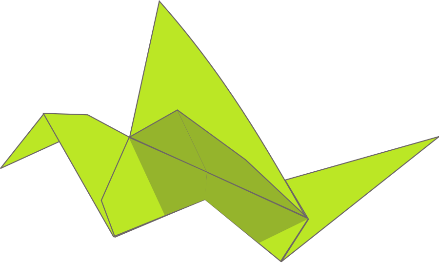 Origami Flying Bird Small Clipart 300pixel Size, Free Design