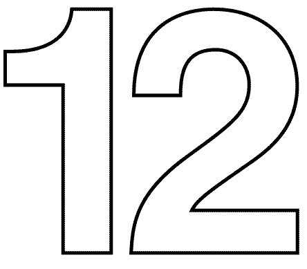 Number 12 Black And White Clip Art Library