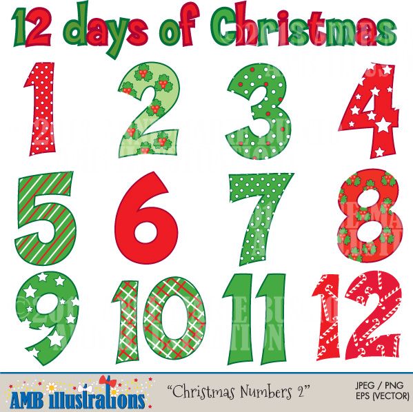 Christmas Numbers Clipart