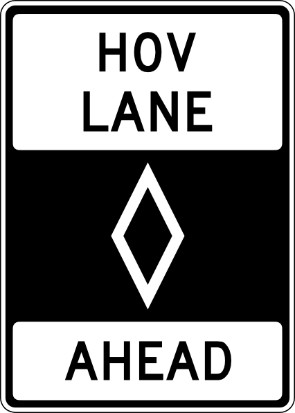 Hov Lane Ahead Clip Art