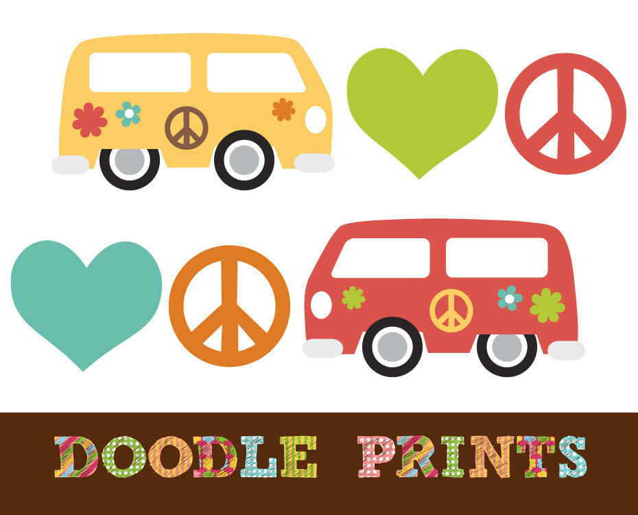 Popular Items For Hippie Clipart 