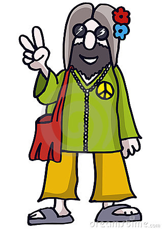 Hippie Girl Cartoon Clipart