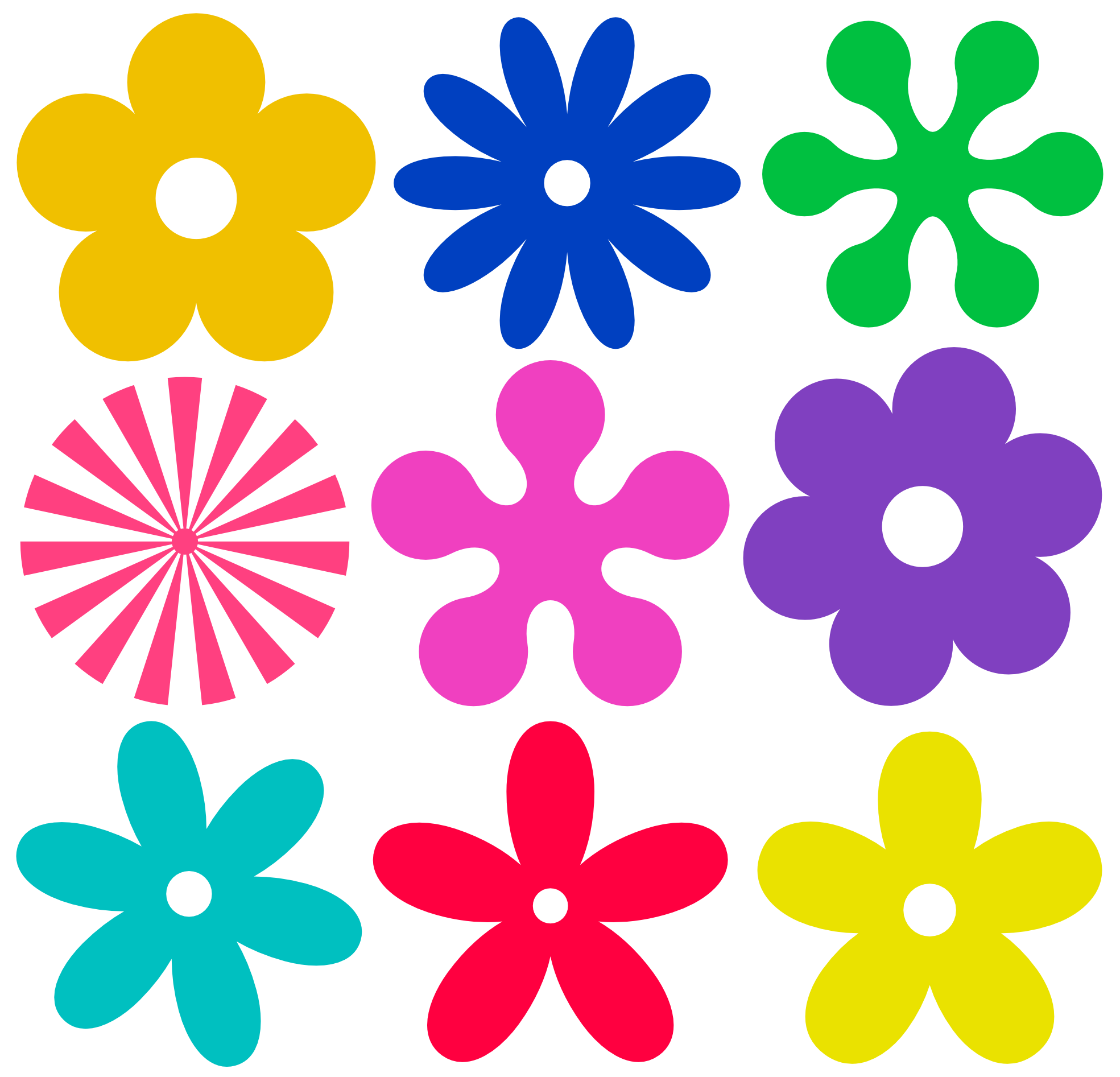 Hippie Daisies And Flowers Clipart