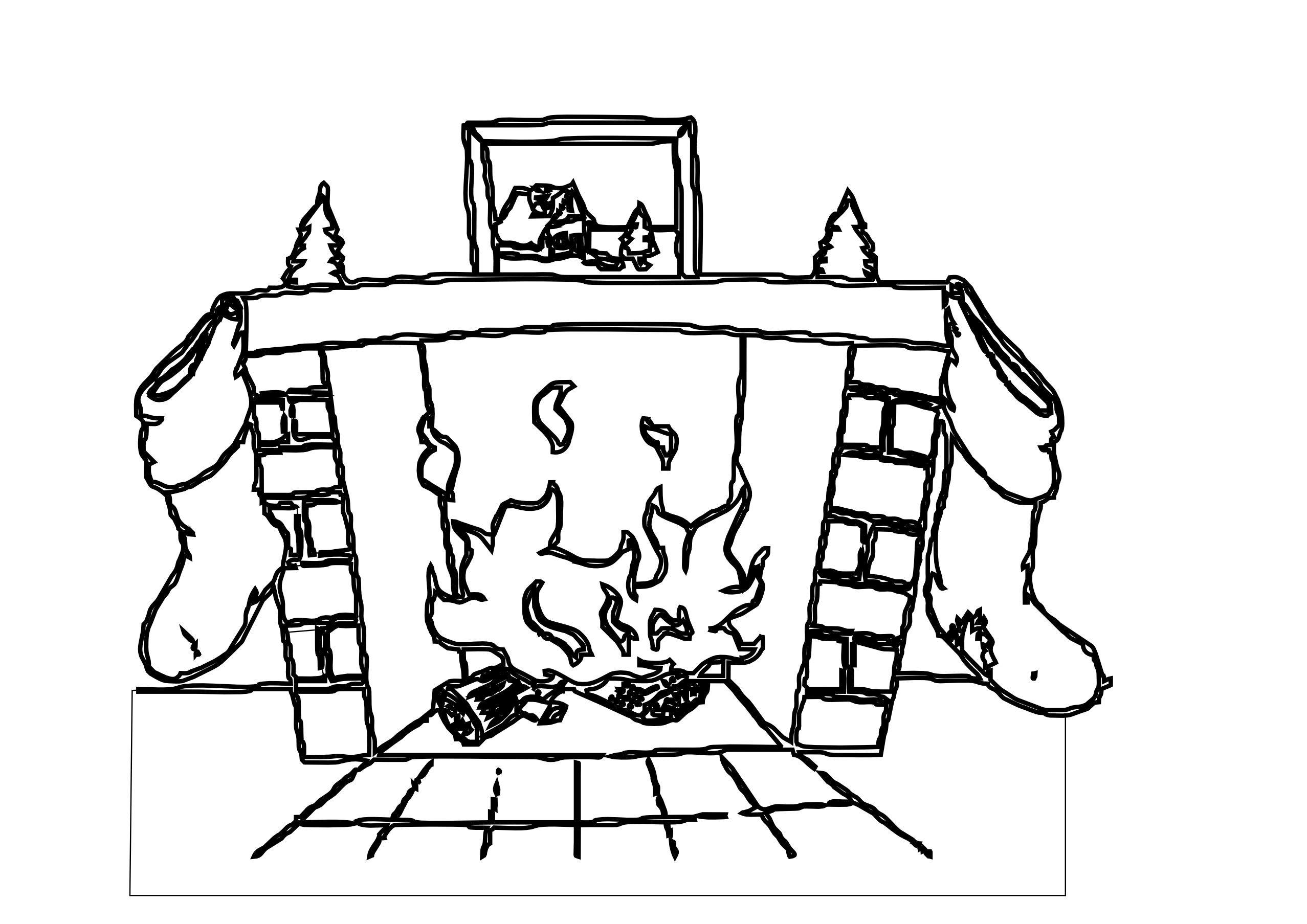 Clip Art Black And White Fireplace Clipart