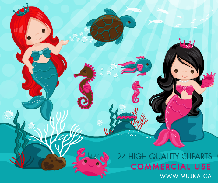 Lovely Little Mermaid Clipart
