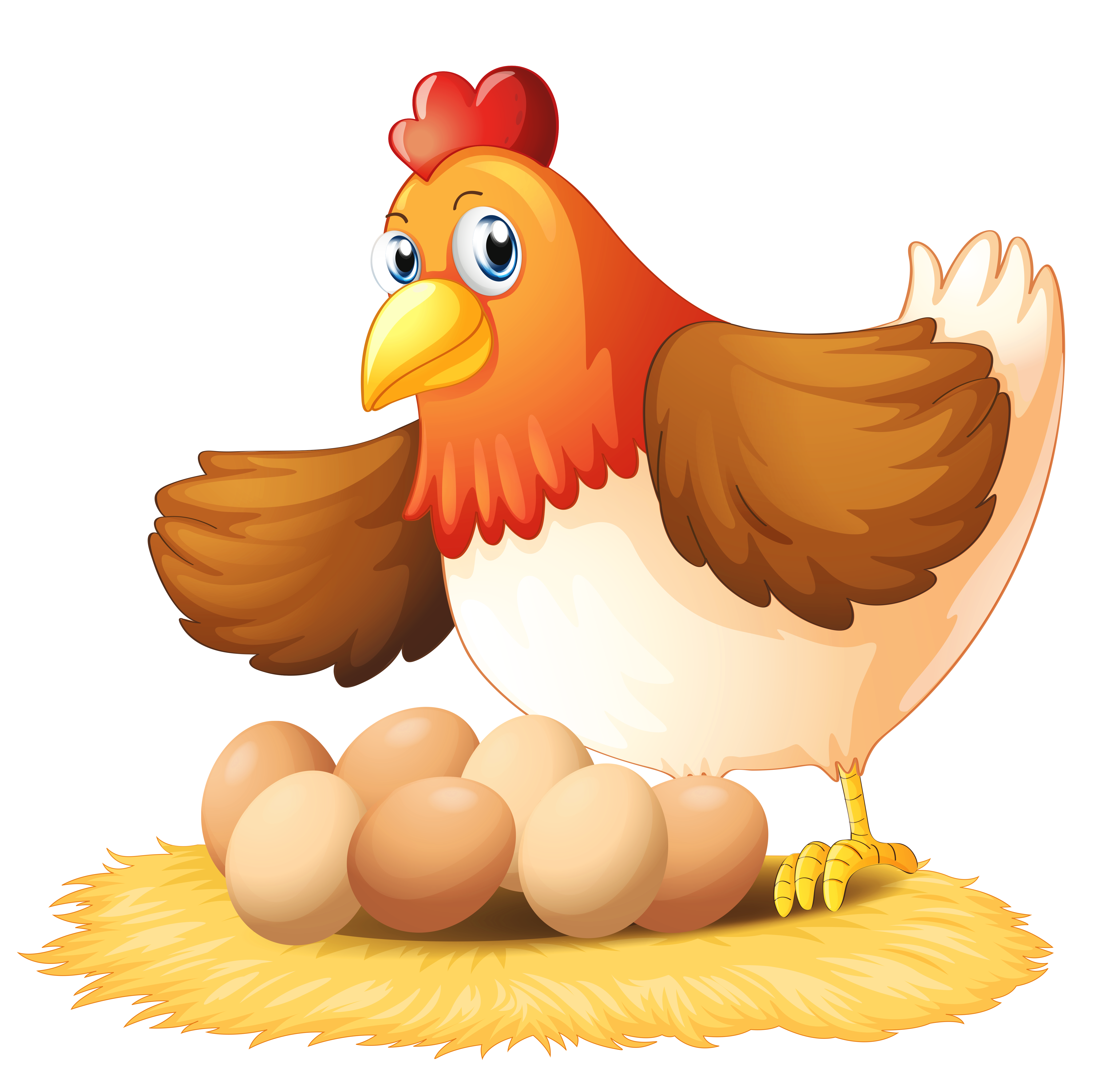 Hen with Eggs PNG Clipart