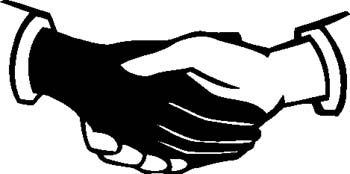 hand shake clip art black and white