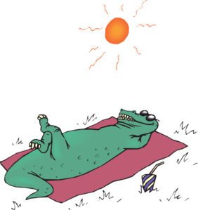 Alligator Sunbathing Clip Art