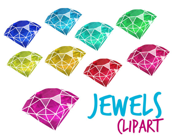 Jewels gems cut crystals digital gemstones clipart by SouthPacific