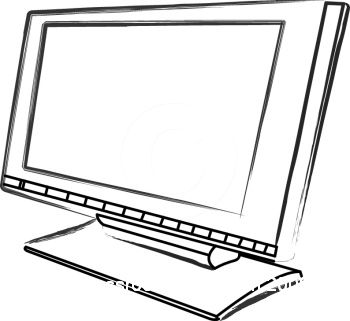 black and white monitor for computer clipart - Clip Art Library