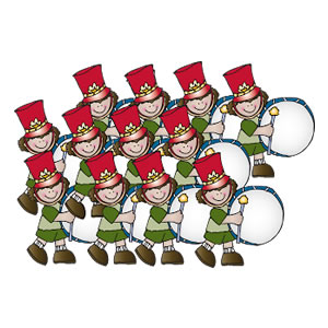 12 Drummers Clipart