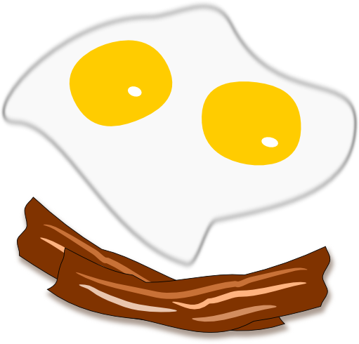 Sunny side up eggs and bacon sketch by John LeMasney via