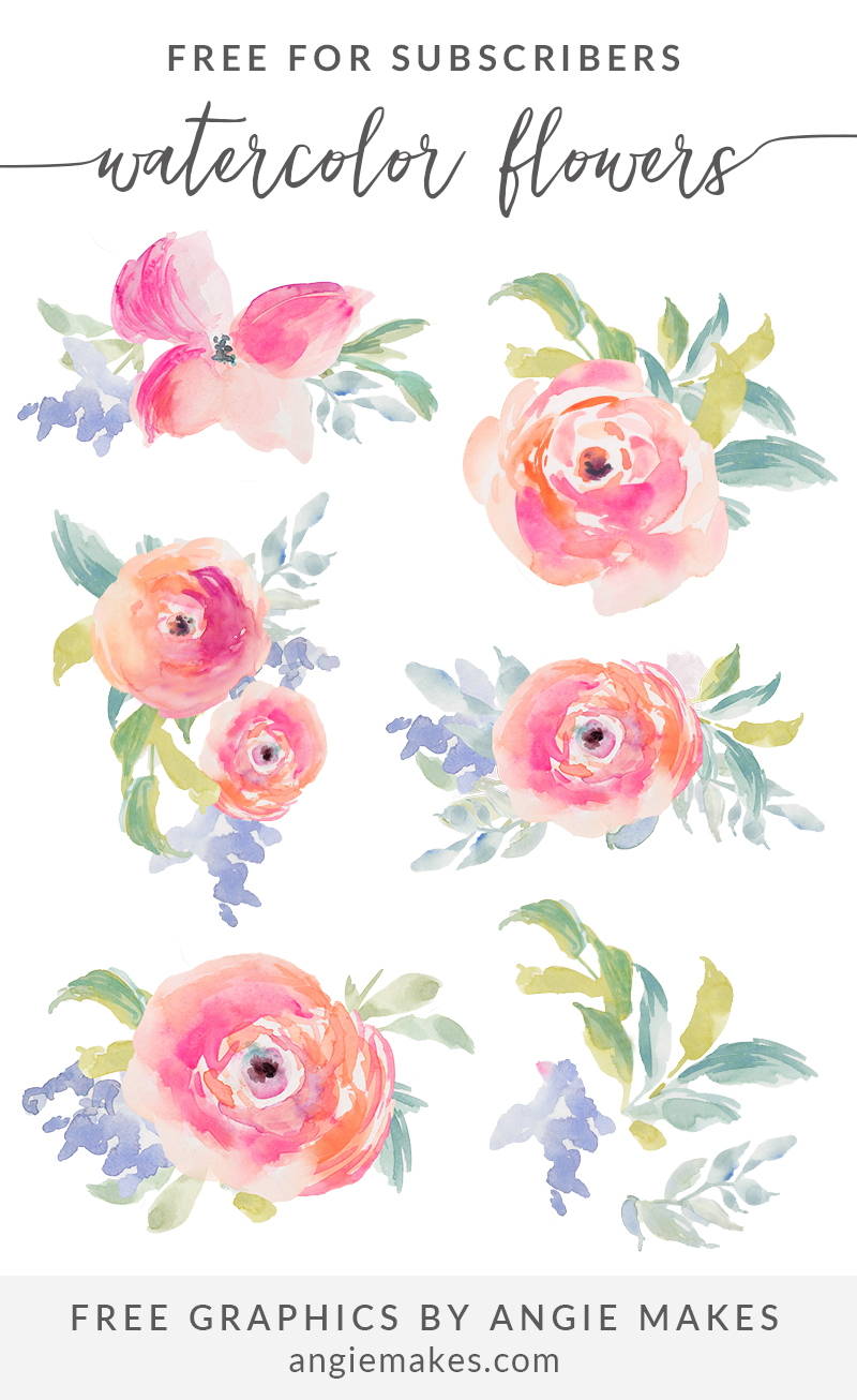 Free Watercolor Flowers Clip Art