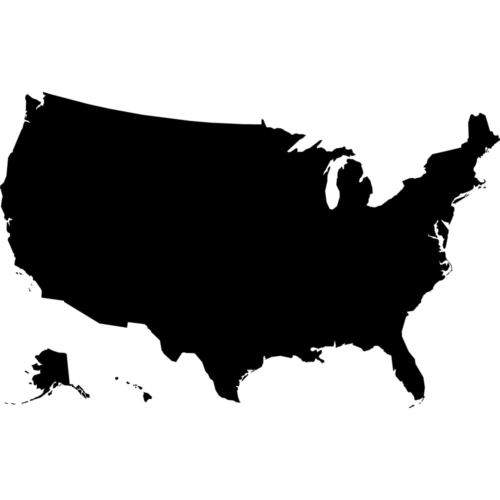 Us map united states map in white clipart image