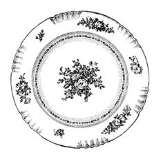 Free vintage clip art image: Vintage plates and dishes clipart