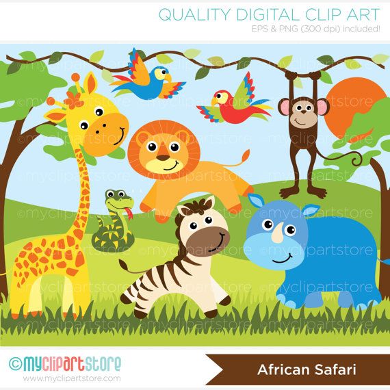 African Jungle Animals Clipart