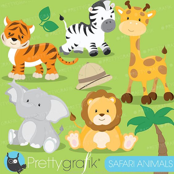Safari Animals clipart commercial use, Jungle animals vector