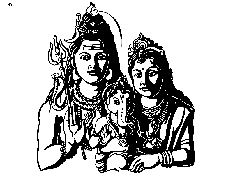 Shiva and Parvati Coloring Book, Shiva and Parvati Coloring Page 
