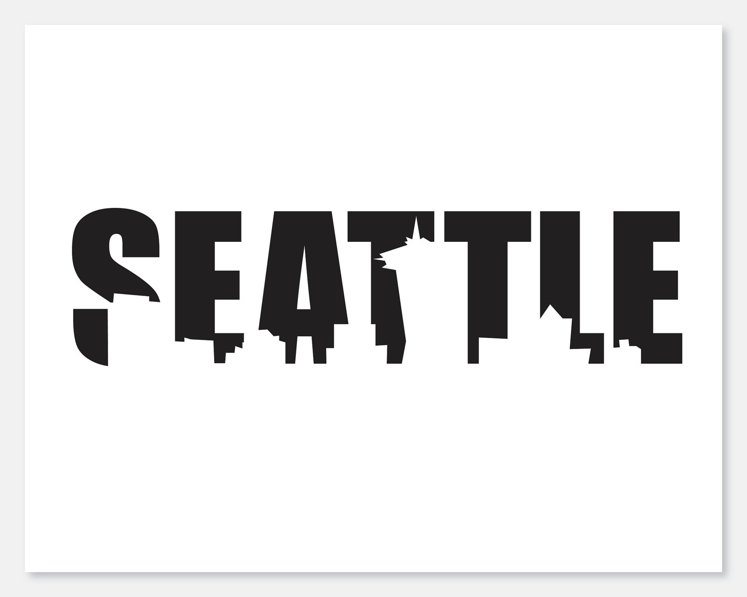 Seattle Skyline Outline
