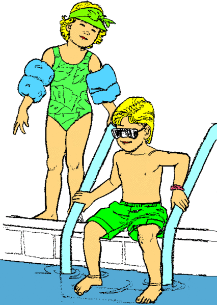 Kids Swimming Clipart Children