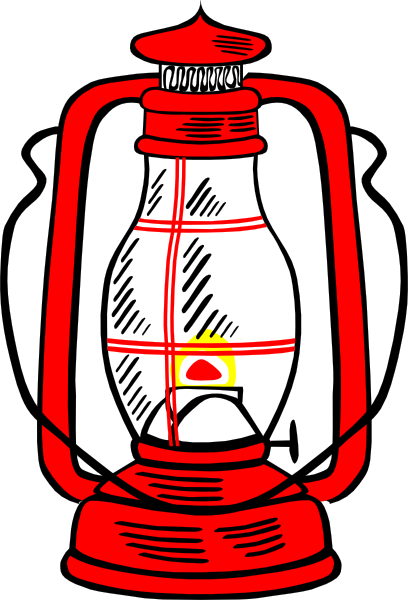 Red Hurricane Lamp Clip Art