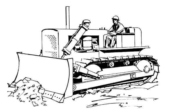 Bulldozer drawing clipart image 