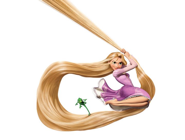 rapunzel swinging from hair - Clip Art Library