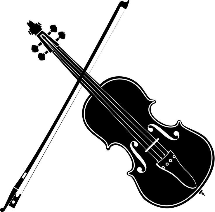 Playing Violin Clipart Black And White