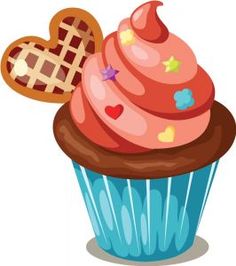 Delicious cupcakes with sprinkles vector