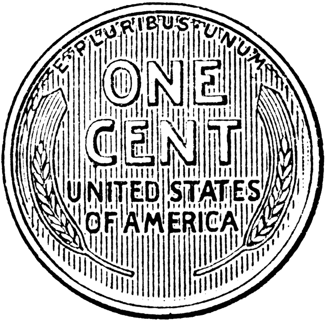 free black and white penny clip art - photo #17