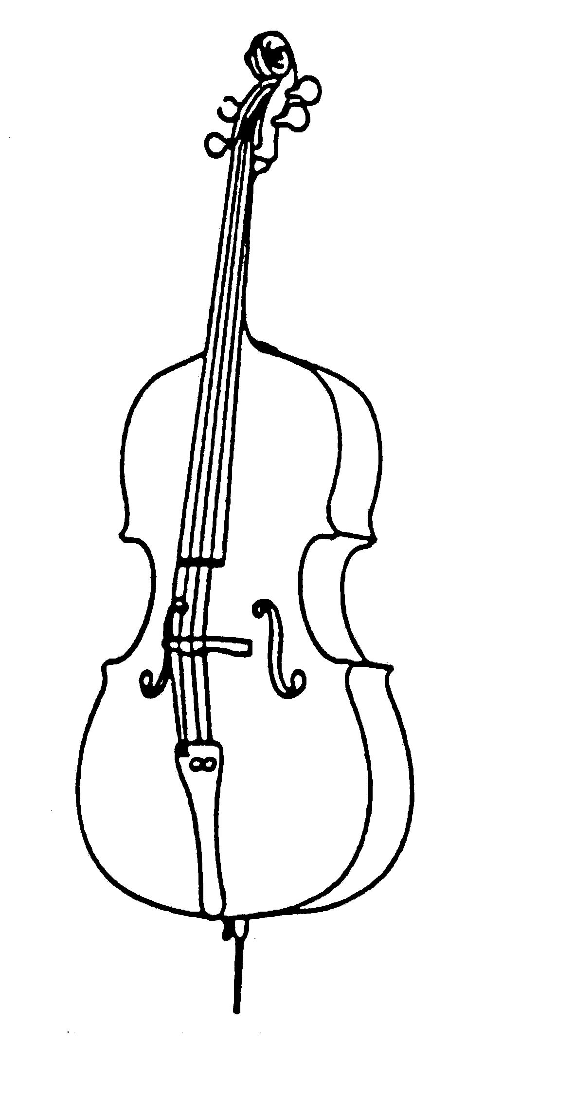 Cello Clipart Black And White