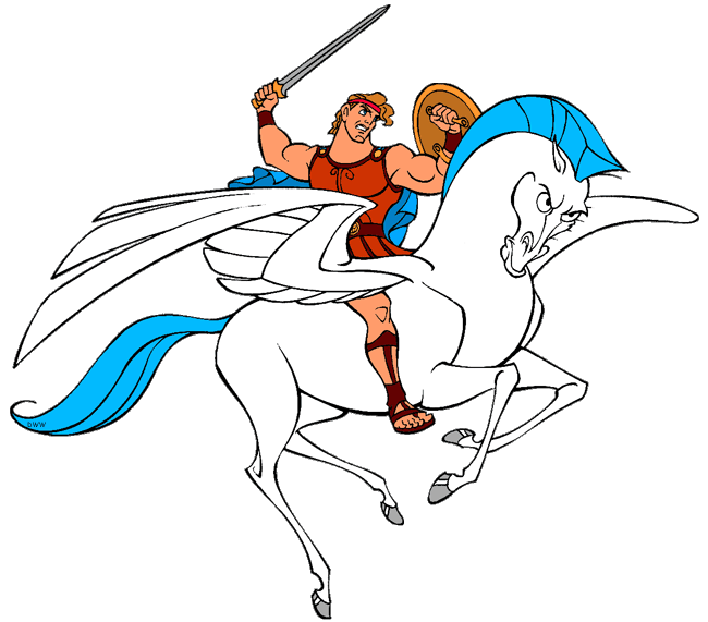 Disney Hercules and Pegasus Clip Art Image 