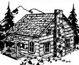 Free log cabin drawings clipart image