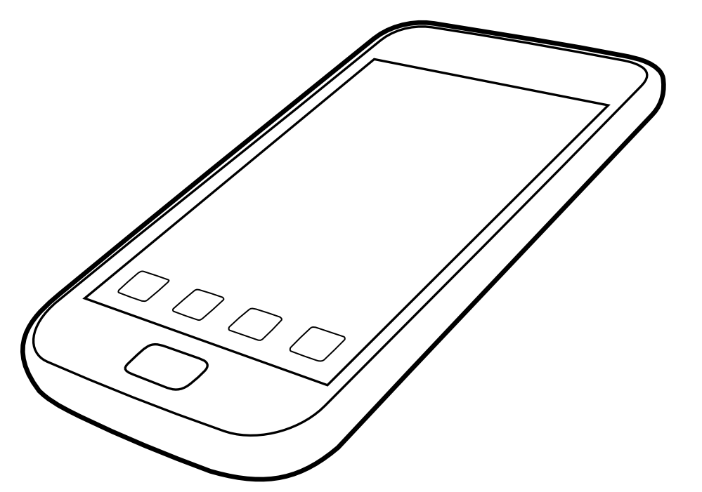 Iphone Black White Line Art Scalable Vector Graphics SVG Clip Art