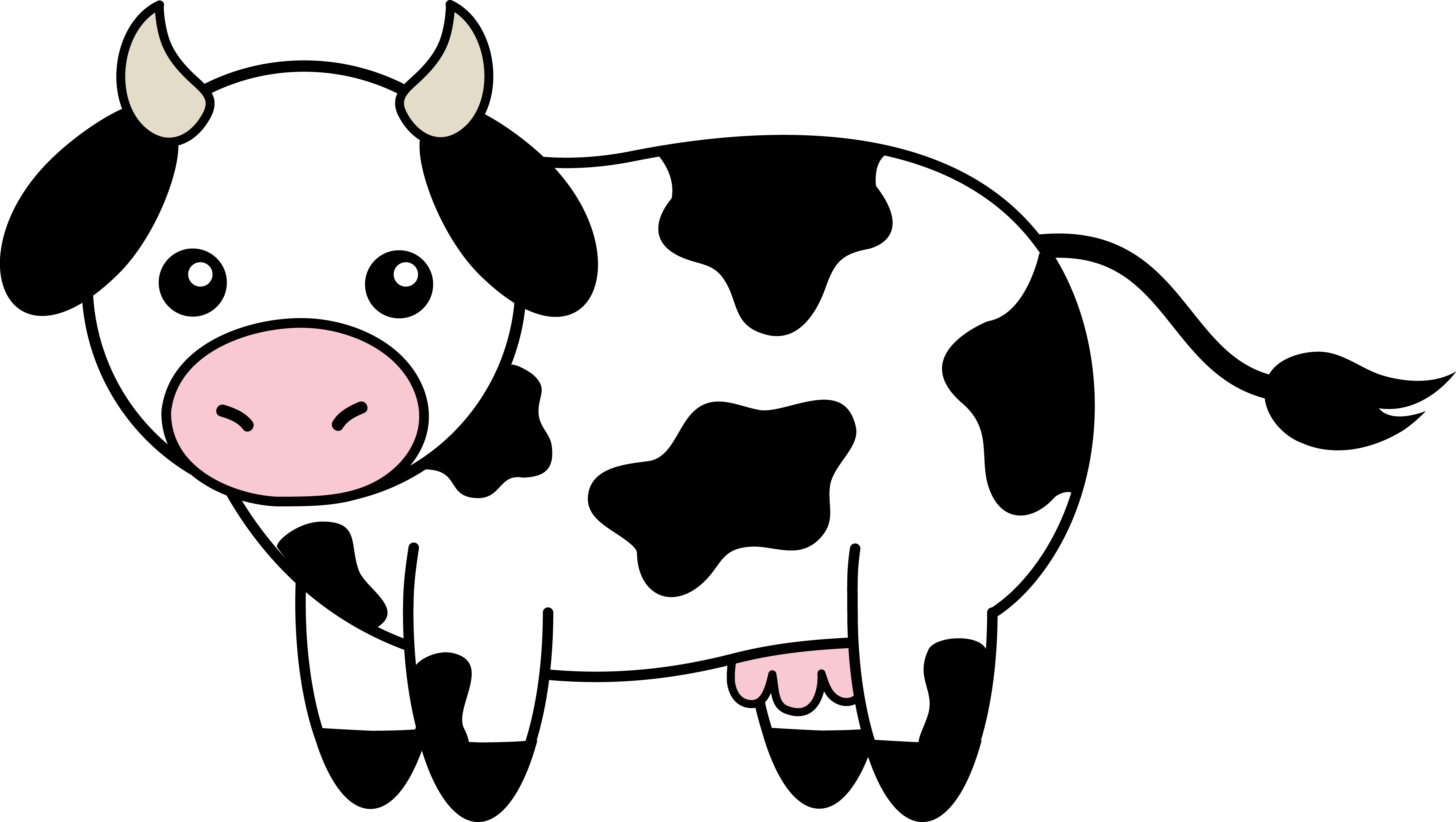 cow clipart black and white.