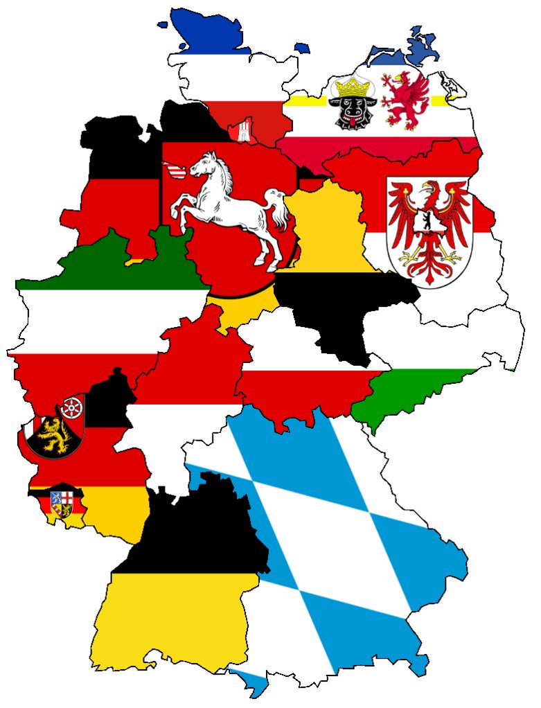 German Flag On Map