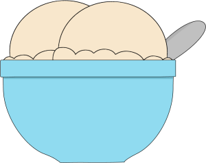 Bowl of Vanilla Ice Cream Clip Art 