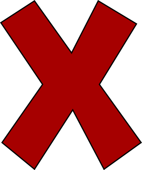 Red X Alphabet Clipart