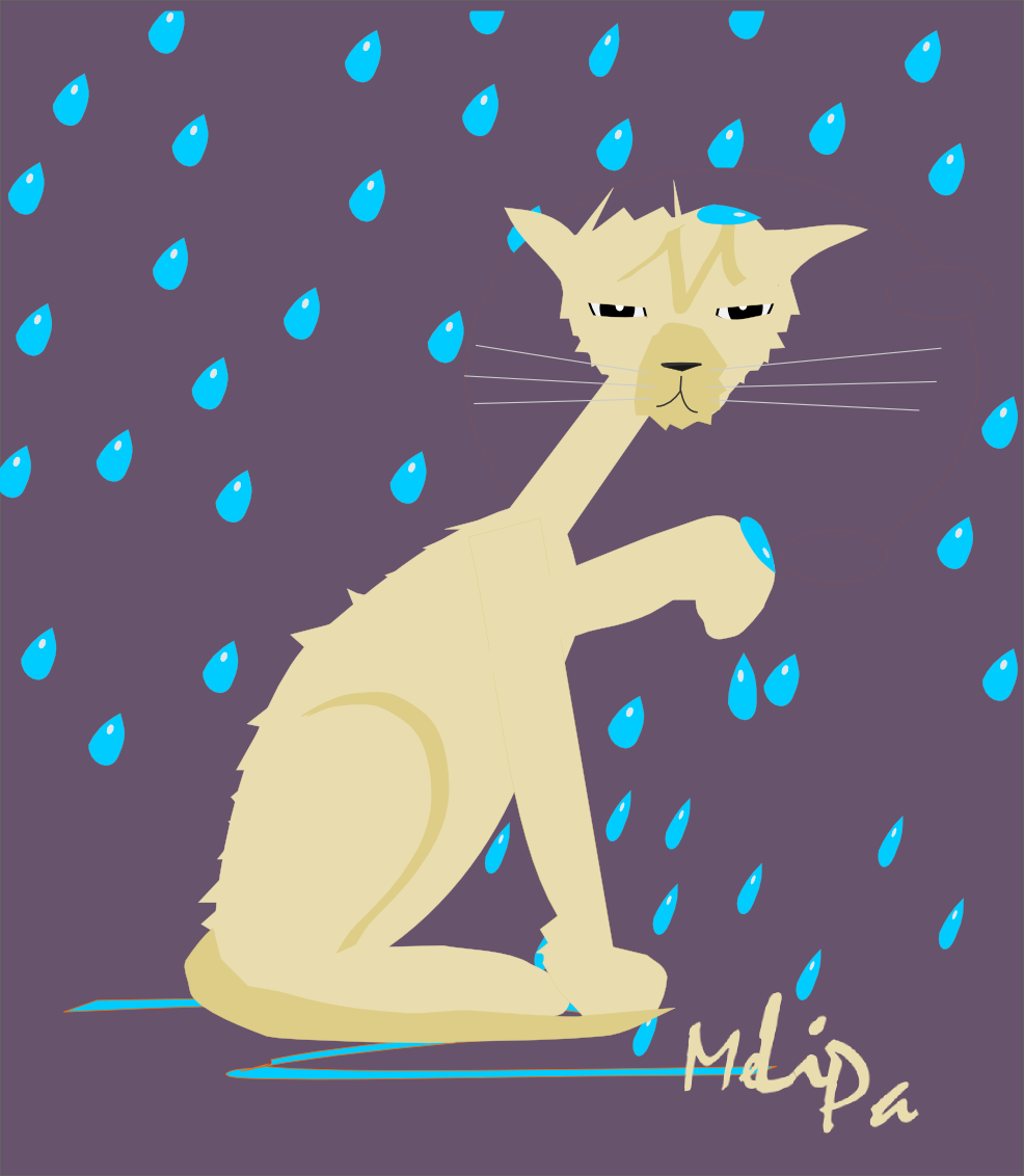 wet cat clipart