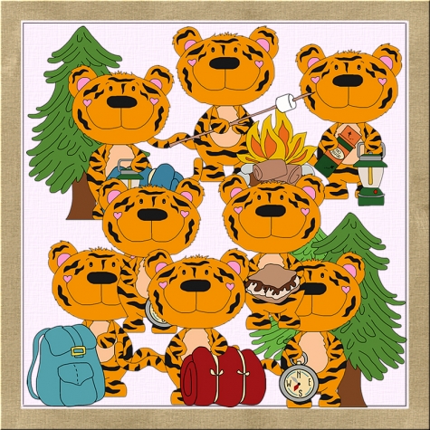Ted The Tiger Goes Camping Clipart